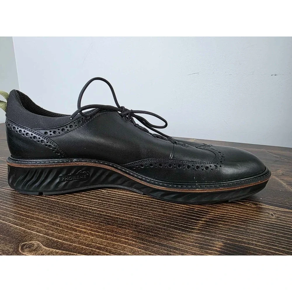 Ecco Phorene Men's Shoes Size 12 / 12.5 Black Leather Dress Oxford‎ Shoes